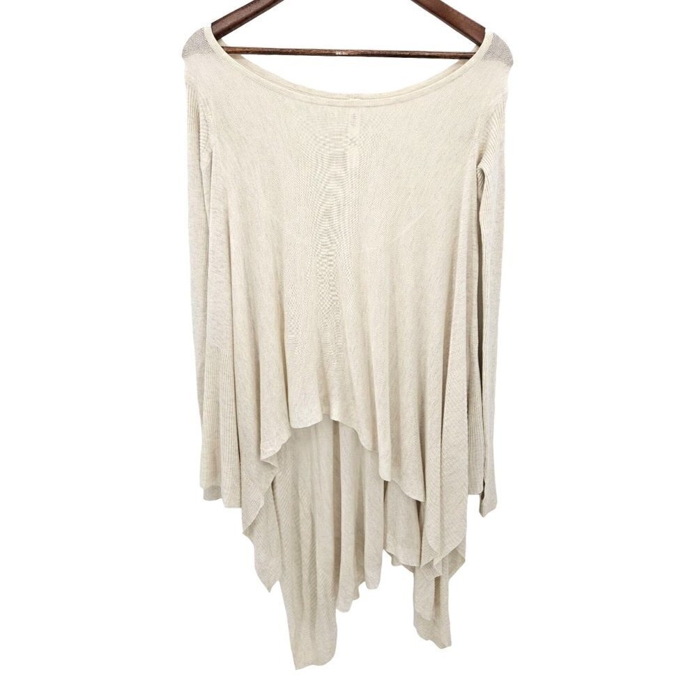 Lululemon Athletica HiLo Knit Top Sz 4 Oversized Cream Ribbed Long Sleeves RARE - Picture 2 of 8